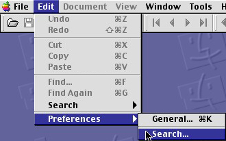 Search menu