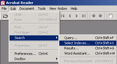 Edit menu - Search