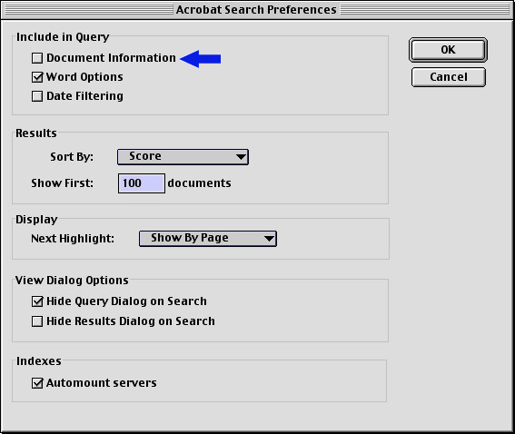 Search menu